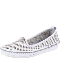 Heine Damen Slipper, Gr. 42, weiß, Glattleder, Leder, sportlich, Schuhe