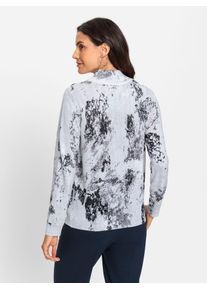 Inspirationen Damen Strickpullover "Pullover", grau, Gr. 38, gemustert, mehrfarbig, bedruckt, 60% Viskose, 40% Baumwolle, Pullover