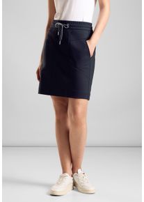 Street One Damen Minirock, blau, casual, Gr. 46, unifarben, Stoff, 69% Viskose, 26% Polyester, 5% Elasthan, Röcke, Elastikbund mit Tunnelzug
