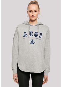 F4NT4STIC Damen Kapuzenpullover "Oversized Hoodie Ahoi Knut & Jan Hamburg", grau, casual, Gr. XL, Obermaterial: 100% Baumwolle, Pullover, Print