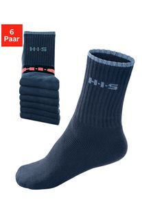 H.I.S. H.I.S Damen Sportsocken, Gr. 35, blau, Baumwollmischung, Rippstruktur, Socken, mit Frottee & verstärkten Belastungszonen