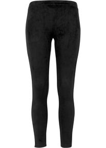 Urban Classics Damen Leggings "Urban Classics Damen Ladies Imitation Suede Leggings", schwarz, Gr. XS, unifarben, 90% Polyester, 10% Elasthan, Hosen