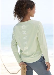 ELBSAND Damen Longsleeve "Tinna", grün, casual, Gr. XXL, unifarben, Jersey, Obermaterial: 50% Baumwolle, 50% Polyester, Shirts, mit Logodruck hinten,