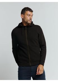 NO EXCESS Herren Sweater "NO EXCESS Jacquard-Kapuzenweste Pullover", schwarz, Gr. XXXL, 54% Polyester, 44% Baumwolle, 2% Elasthan, Sweatshirts