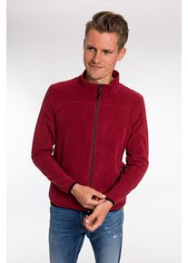 DEPROC Active Herren Fleecejacke "KIRKVALE MEN", rot, casual, Gr. 48, 100% Polyester, Jacken, weiche Fleecejacke in traditioneller Optik