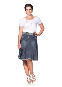 Damen Jeansrock "Große Größen", blau, modisch, Gr. 54, sheego by Joe Browns, unifarben, Obermaterial: 100% Baumwolle, Röcke, Saumabschluss hell