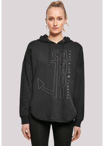 F4NT4STIC Damen Kapuzenpullover "Ahoi Anker Outlines Knut & Jan Hamburg", schwarz, casual, Gr. XS, Obermaterial: 100% Baumwolle, Pullover, Print