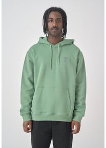 Cleptomanicx Herren Kapuzensweatshirt "Sketch Gull", grün, casual, Gr. XL, bestickt, 100% Baumwolle, Sweatshirts, mit toller Stickerei auf der Brust