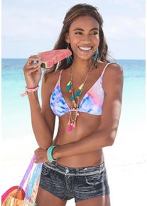 Kangaroos Damen Triangel-Bikini, bunt, Gr. S, Batikmuster, Polyamid, Bikini-Sets, bedruckt, herausnehmbare Softcups, verstellbare, gerade Träger