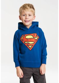 logoshirt Herren Kapuzensweatshirt "DC - Superman Logo", blau, casual, Gr. 80, bedruckt, mehrfarbig, 80% Baumwolle, 20% Polyester, Sweatshirts, mit