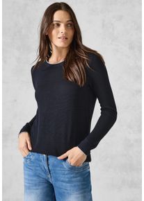 Cecil Damen Strickpullover, blau, casual, Gr. L, unifarben, Web, 60% Baumwolle, 40% Viskose, Pullover, im soften Baumwoll-Mix