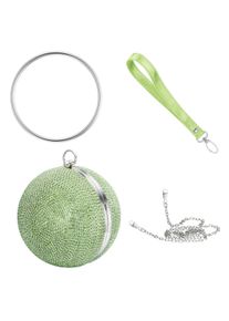 JULIE JULSEN Damen Abendtasche "Metall mit Zirkonia grün", grün, Taschen