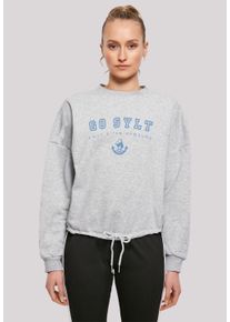 F4NT4STIC Damen Sweatshirt "Go Sylt Knut & Jan Hamburg", grau, casual, Gr. XL, Obermaterial: 65% Baumwolle, 35% Polyester, Sweatshirts, Print