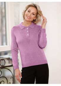 Classic Basics Damen Polokragenpullover "Pullover", lila, Gr. 38, unifarben, 100% Polyacryl, Pullover