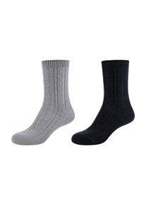 s.Oliver Damen Socken "Socken 2er Pack", Gr. 39, schwarz, 98% Polyester 2% Elasthan, Zopfmuster, Socken