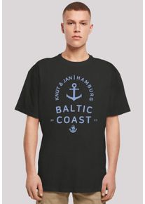 F4NT4STIC Herren T-Shirt "Ostsee Logo Knut & Jan Hamburg", schwarz, casual, Gr. 4XL, Obermaterial: 100% Baumwolle, Shirts, Print