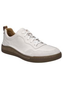 Josef Seibel Herren Sneaker "Cleve 01", Gr. 41, weiß, Leder, sportlich, Schuhe, Freizeitschuh, Retro Sneaker, Schnürschuh mit Schuhweite weit