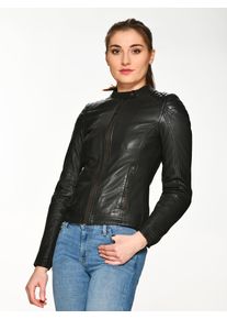 Mustang Damen Lederjacke "31019200", schwarz, Gr. XL, Obermaterial: 100% Lammleder / Futter: 100% Baumwolle / Ärmelfutter: 100% Polyester, Jacken