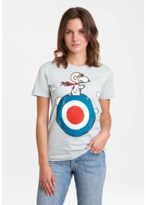 logoshirt Damen T-Shirt "Peanuts - Snoopy", blau, casual, Gr. XS, bedruckt, 100% Baumwolle, Shirts, mit lizenziertem Print