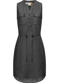 Ragwear Damen Shirtkleid "Roisin Denim", blau, Gr. M, 60% Baumwolle, 40% Viskose, Kleider, stylisches Sommerkleid mit Bindeband