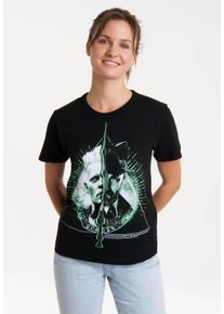 logoshirt Damen T-Shirt "Fantastic Beasts - Grindelwald vs. Dumbledore", schwarz, casual, Gr. L, unifarben, 100% Baumwolle, Shirts, mit lizenziertem