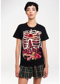 logoshirt Damen T-Shirt "Rick & Morty - Anatomy Park", schwarz, casual, Gr. XS, bedruckt, 100% Baumwolle, Shirts, mit coolem Print