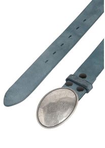 Damen Ledergürtel, blau, casual,modisch, Gr. 110, RETTUNGSRING BY SHOWROOM 019, unifarben, Leder, Gürtel, mit austauschbarer Schließe »Oval Matt