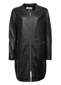 Maze Damen Langjacke "42023104", schwarz, Gr. 48, Obermaterial: 100% Lammleder / Innenfutter: 100% Polyester / Ärmelfutter: 100% Polyester, Jacken