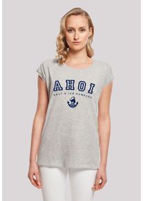 F4NT4STIC Damen T-Shirt "Ahoi Knut & Jan Hamburg", grau, casual, Gr. XXXL, Obermaterial: 100% Baumwolle, Shirts, Print