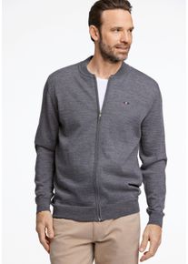 Bison Herren Cardigan "Bison Cardigan", grau, Gr. M, Oberstoff: 100% Schurwolle (Merino), Strickjacken