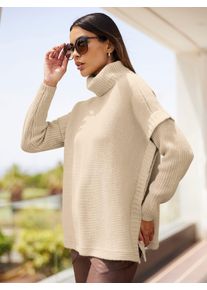 Heine Damen Rollkragenpullover "Pullover", beige, Gr. 42, meliert, unifarben, 75% Polyacryl, 15% Wolle, 10% Polyamid, Pullover