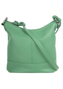 CLUTY Damen Umhängetasche, grün, Leder, unifarben, leicht glänzend, Taschen, echt Leder, Made in Italy