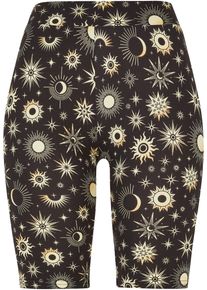 Urban Classics Damen Radlerhose "Urban Classics Damen Ladies Soft AOP Cycle Shorts", schwarz, Gr. 5XL, 85% Polyester, 15% Elasthan, Hosen