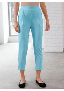 Damen 7/8-Hose, blau, Gr. 42, unifarben, 76% Polyester, 20% Viskose, 4% Elasthan, Hosen