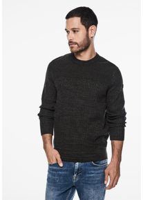 Street One MEN Herren Rundhalspullover, schwarz, casual, Gr. XXXL, unifarben, Web, 100% Baumwolle , Pullover, aus reiner Baumwolle