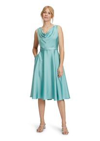 Vera Mont Damen Cocktailkleid "Vera Mont Cocktailkleid mit Wasserfallausschnitt", grün, feminin, Gr. 42, Satin, Obermaterial: 100% Polyester. Futter: