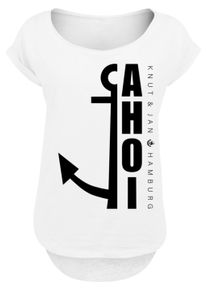 F4NT4STIC Damen T-Shirt "PLUS SIZE Ahoi Anker Crop Knut & Jan Hamburg", weiß, casual, Gr. XL, Obermaterial: 100% Baumwolle, Shirts, Print