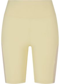 Urban Classics Damen Radlerhose "Urban Classics Damen Ladies Color Block Cycle Shorts", gelb, Gr. S, unifarben, 80% Polyimid, 20% Elasthan, Hosen