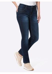Heine Damen 5-Pocket-Jeans, blau, Gr. 38, unifarben, 56% Baumwolle, 19% Polyester, 14% Lyocell, 10% Viskose, 1% Elasthan, Jeans
