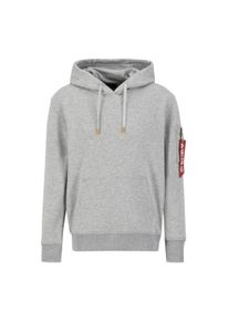 Herren Hoodie "Alpha Industries Men - Hoodies R Print Hoodie", grau, Gr. XL, Alpha Industries, Obermaterial: 80% Baumwolle, 20% Polyester, Sweatshirts