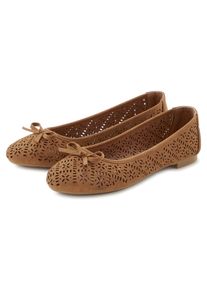 Lascana Damen Ballerina, Gr. 40, braun, Obermaterial: 100% Lederimitat. Futter: 100% Lederimitat. Decksohle: 100% Lederimitat. Laufsohle: 100%