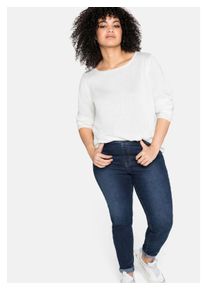 sheego Damen Stretch-Jeans "Große Größen", blau, casual, Gr. 28, unifarben, Obermaterial: 76% Baumwolle, 22% Polyester, 2% Elasthan, Jeans, mit