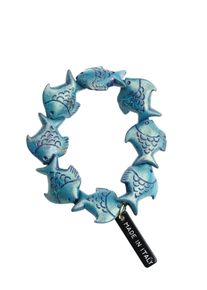 Damen Armband "Fische", blau, Collezione Alessandro, Polyester, Armbänder