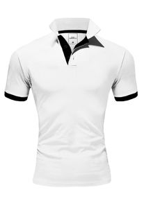 behype Herren Poloshirt "BASE", schwarz-weiß, klassisch, Gr. XXL, unifarben, 100% Baumwolle, Shirts, mit kontrastfarbigen Details