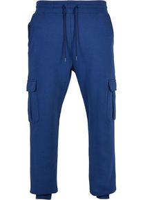 Urban Classics Herren Stoffhose "Urban Classics Herren Cargo Sweatpants", blau, Gr. M, unifarben, 65% Baumwolle, 35% Polyester, Hosen