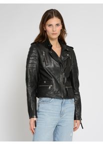 Mustang Damen Lederjacke "31022108", schwarz, Gr. L, Obermaterial: 100% Lammleder / Futter: 100% Baumwolle / Ärmelfutter: 100% Polyester /