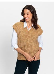 Inspirationen Damen Pullunder "Pullunder", gelb, Gr. 38, meliert, gemustert, mehrfarbig, 43% Polyester, 42% Polyacryl, 11% Polyamid, 4% Wolle,