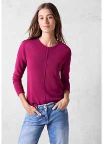Cecil Damen Langarmshirt, pink, casual, Gr. XXL, gestreift, Stoff, 80% Viskose, 17% Polyester, 3% Elasthan, Shirts, mit Streifen-Struktur