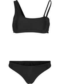 Urban Classics Damen Bügel-Tankini "Urban Classics Damen Ladies Recycled Asymmetric Tank Top Bikini", schwarz, Gr. XL, 83% Polyester, 17% Elasthan,