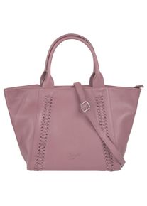 Samantha Look Damen Shopper, lila, Leder, unifarben, leicht glänzend, Taschen, echt Leder, Made in Italy